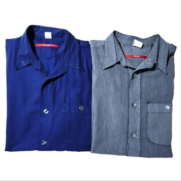 Vintage Signum Shirt Men's XL Lot of 2 Button Up Short Sleeve Front Pocket Retro - Picture 2 of 16